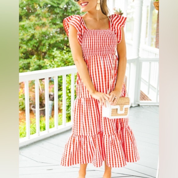 Buddy Love Dresses & Skirts - BUDDY LOVE Red Checkered Midi Dress